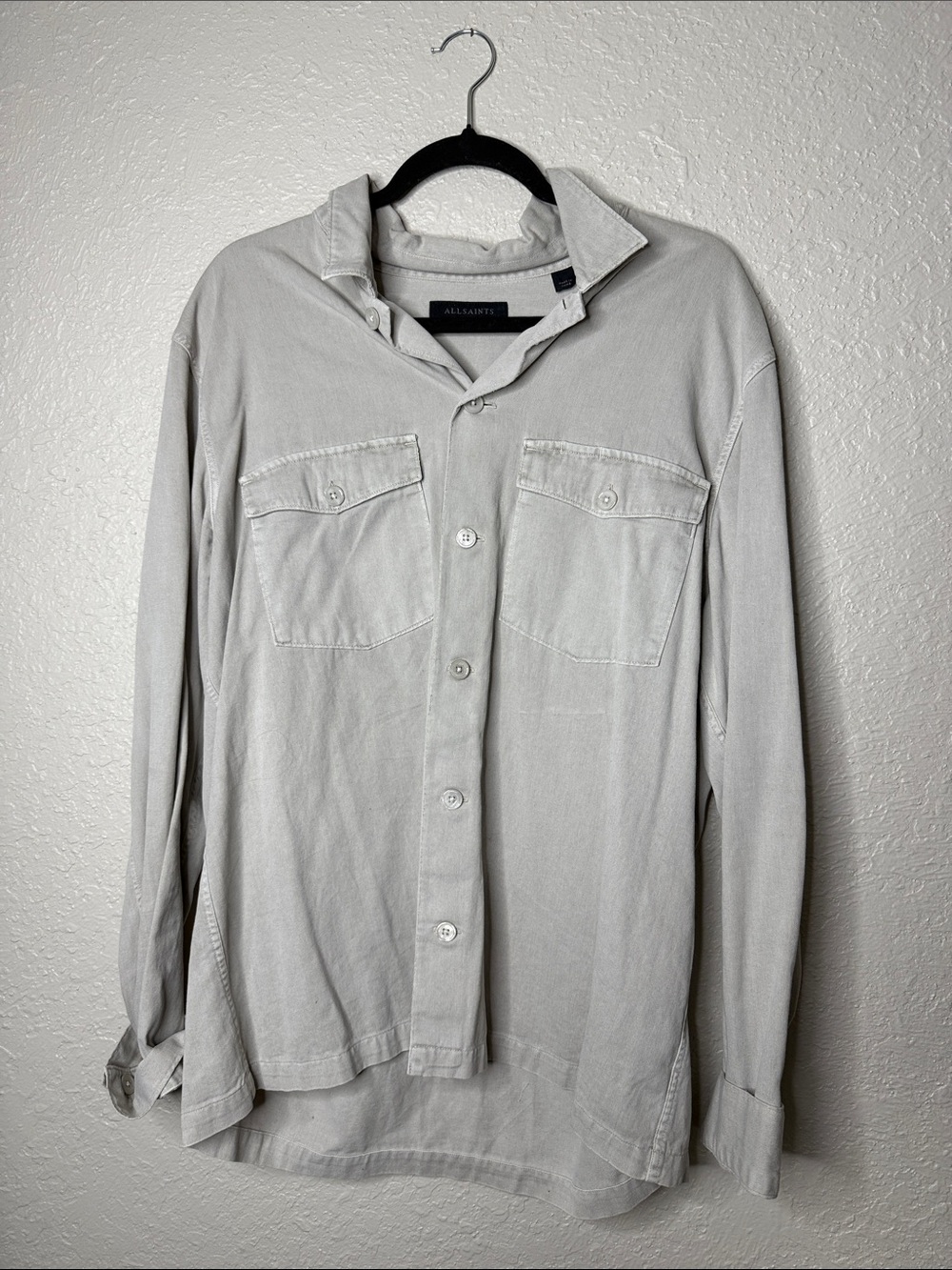 All Saints Light Gray Men's Shirt Jacket
